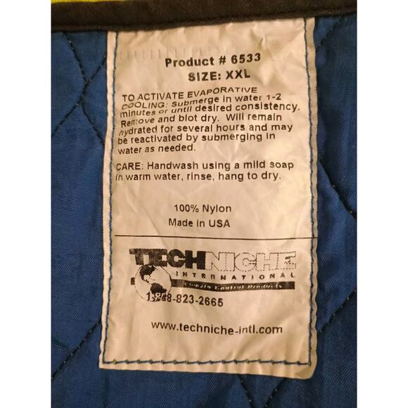 Techniche Evaporative Cooling Vest Sz XXL - Picture 3 of 3